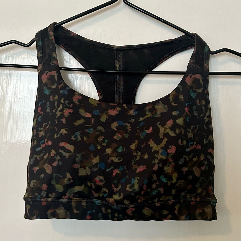 Athleta Contender Cheetah Print Racerback Sports Bra Removable Padding X… - Picture 3 of 7